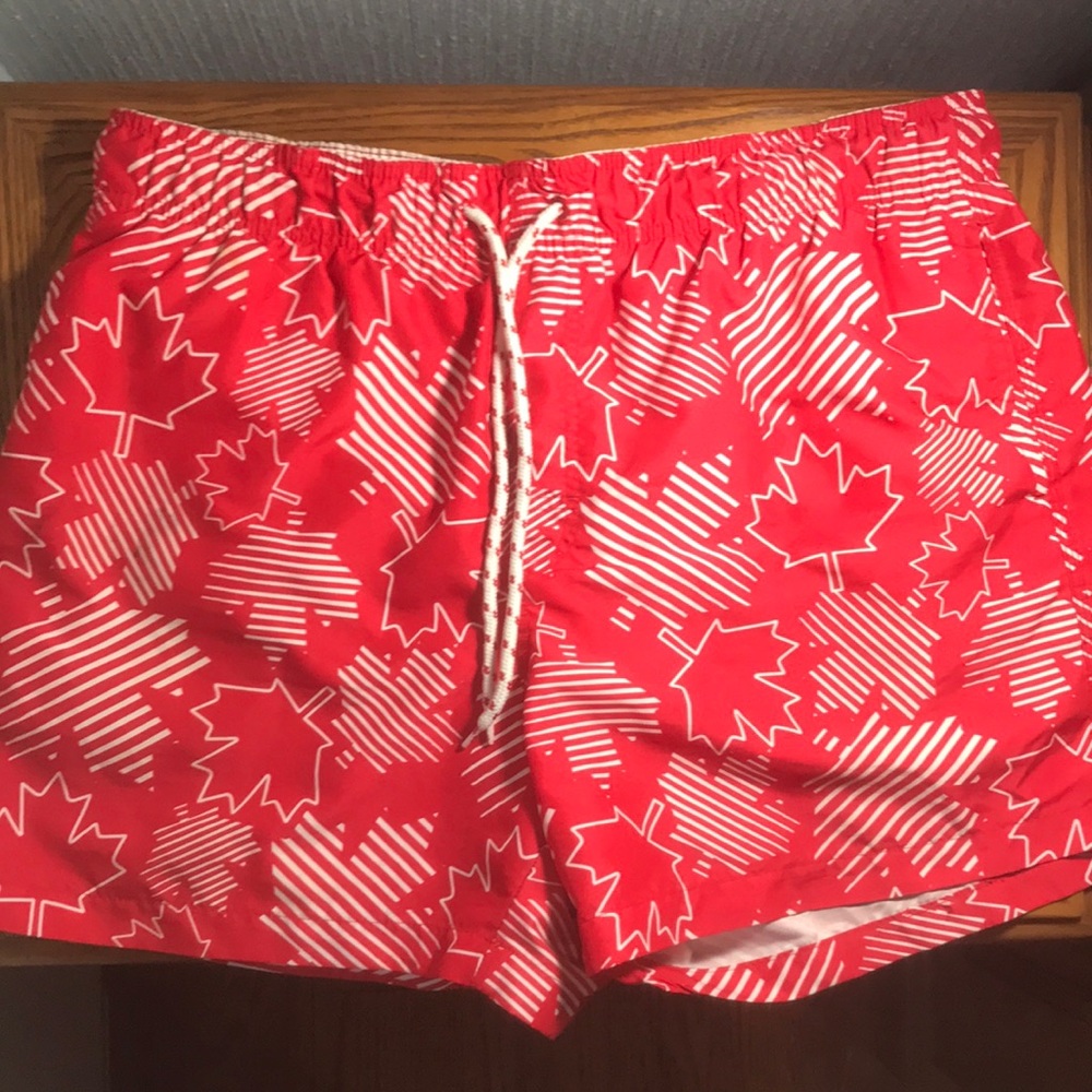 Red/White Canada Swim Shorts